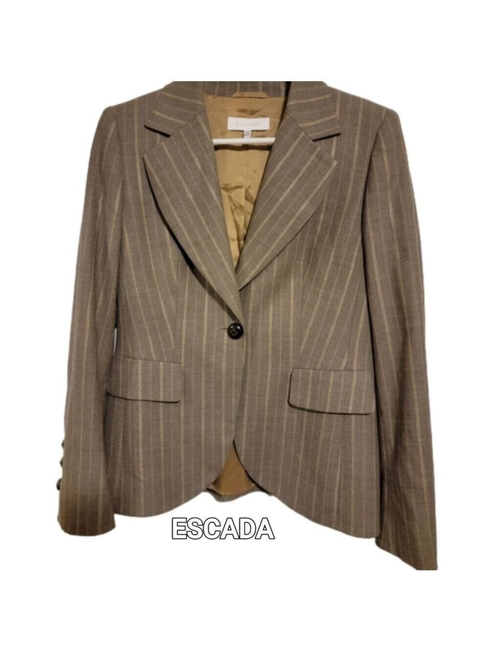 Escada Wool Pinstripe Jacket Size 8